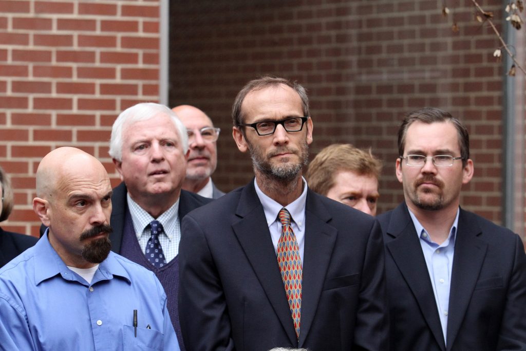 Drs. Barone Hultquist and Bawden at the Sledge Memorial dedication